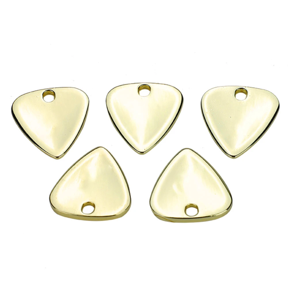 5 Pcs Metal Pick Plectrum for Guitar Musical Instruments Accessory(Gold)