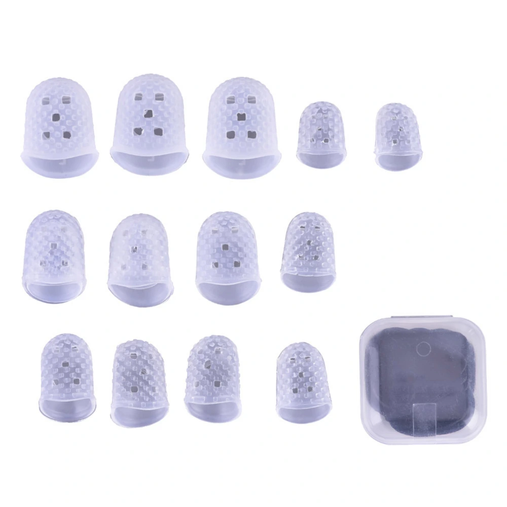 Silica Gel Fingertip Protectors Fingerstall And Guitar Finger Picks Practicing Tools Set