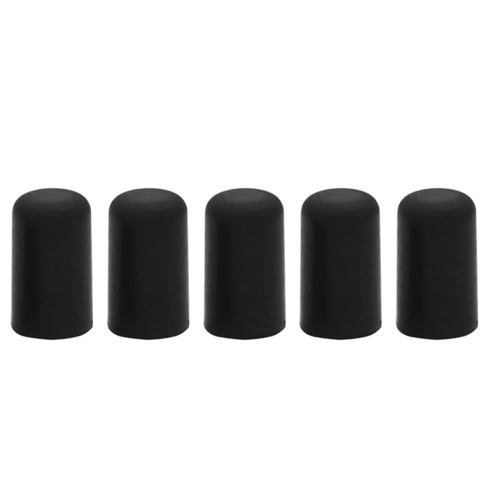 5Pcs Portable Black Cello Rubber Endpin Tip Protector Musical Instruments Accessory