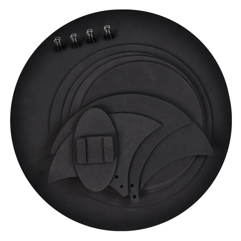 10pcs Mute Silencer Drumming Practice Pad Bass Drums Quiet Sound off Black