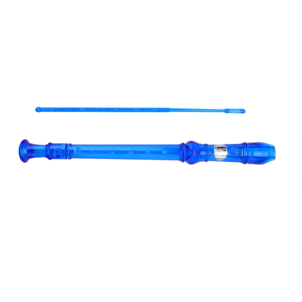 Plastic 8-Hole Translucent Descant Recorder for Kids Children Practice(Blue)