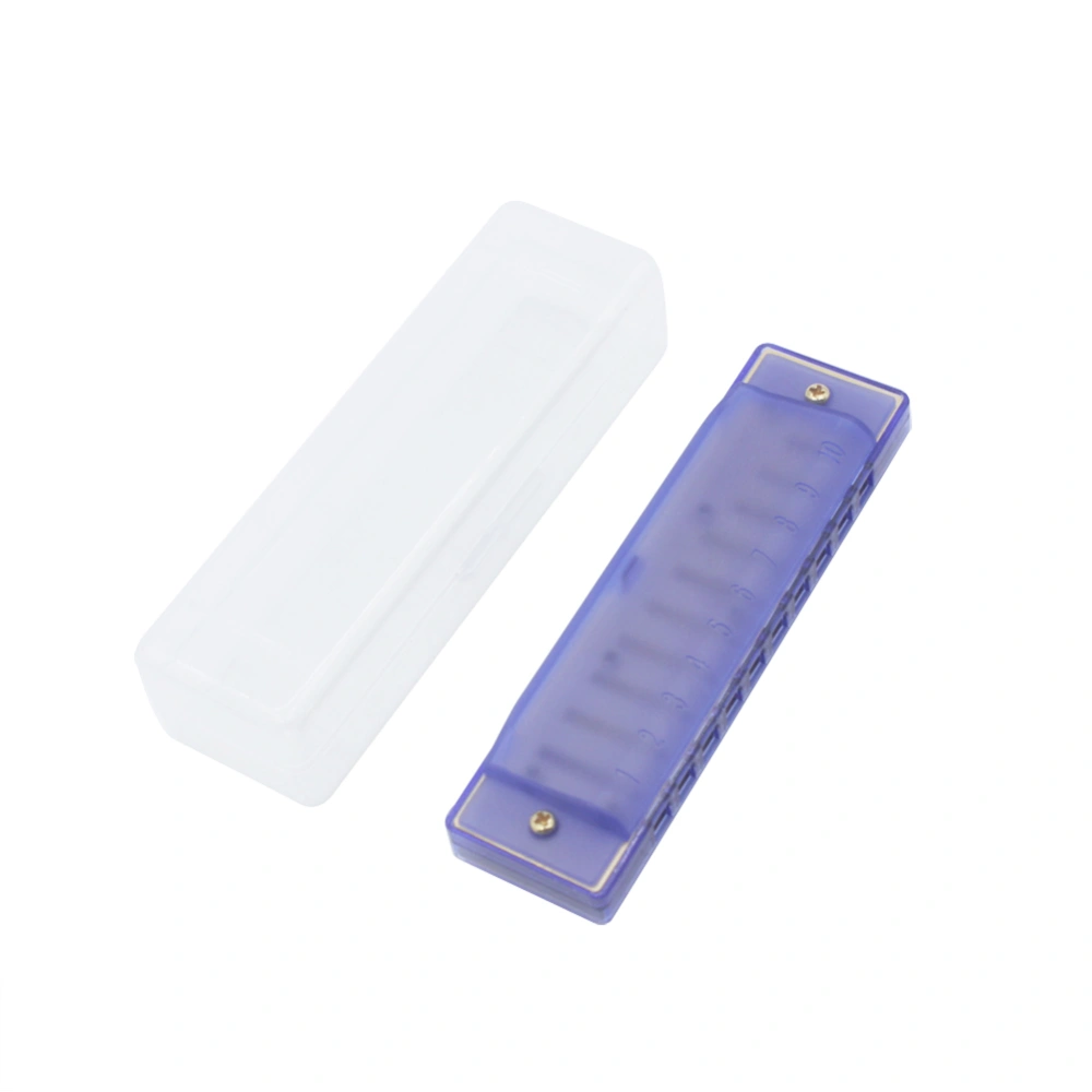 Portable Plastic 10-hole Harmonica Music Instrument Educational Musical Toy (Purple)