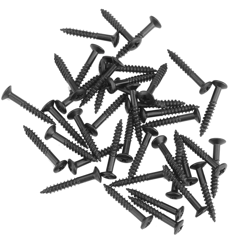 40 Pcs Guitar Humbucker Pickup Screws Set Kit Ring Surround Mounting Screws (Black)