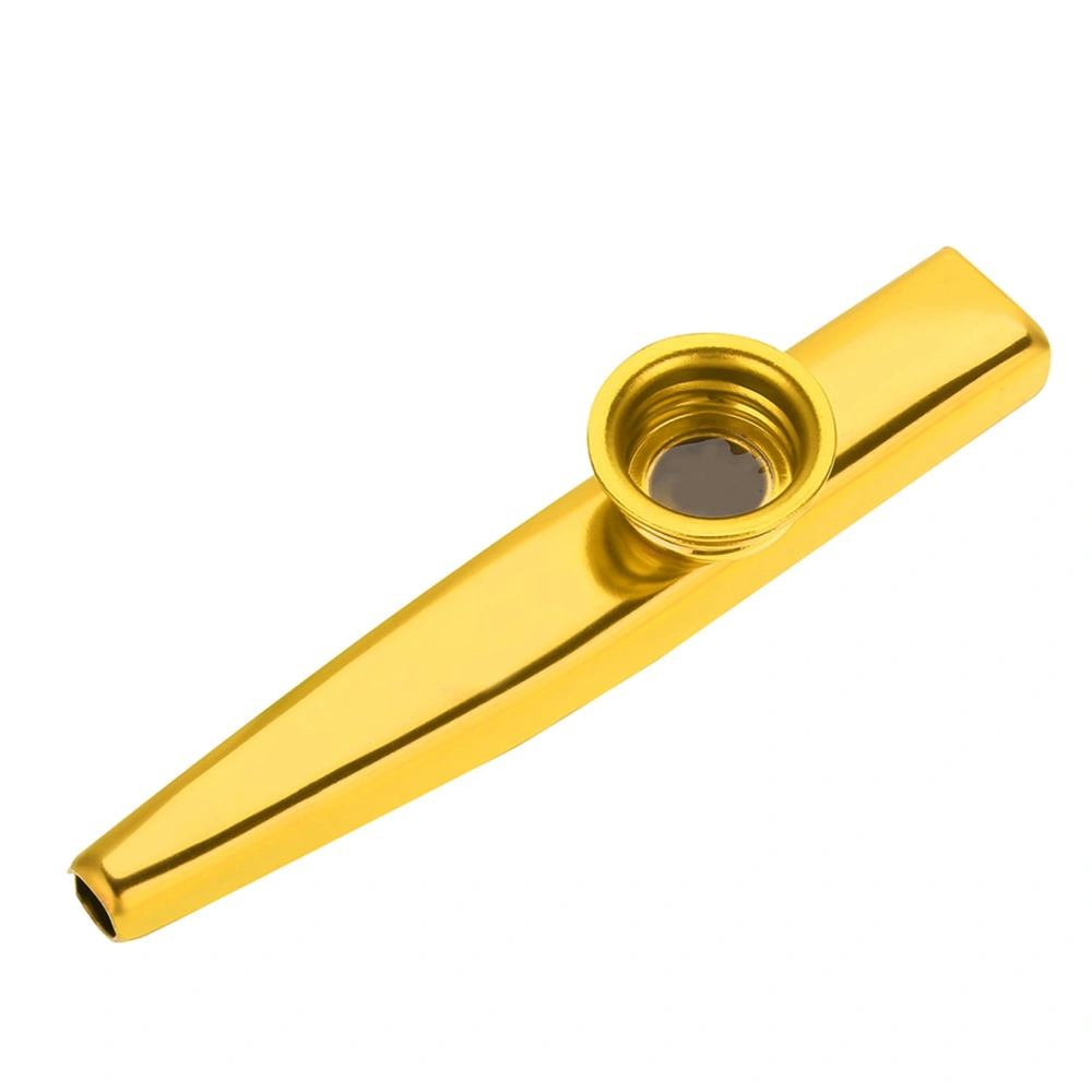 Durable Metal Kazoo Flute Mouth Music Instrument Accessory (Gold)