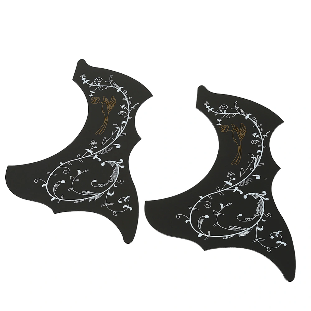 2Pcs Self Adhesive Pickguard Scratchplate Replacement Parts for 41" Folk Guitar(Black)