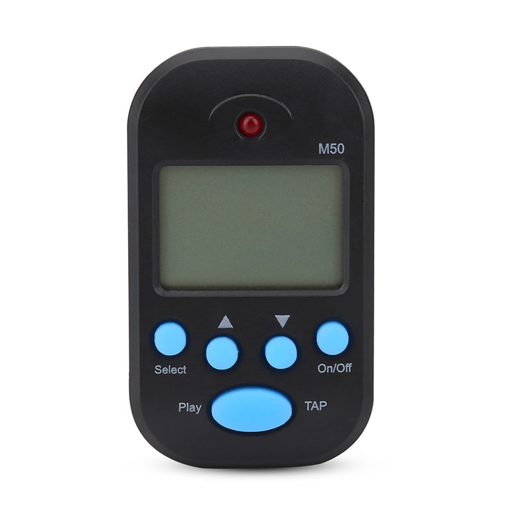 Mini Digital Beat Tap M50 Tempo Metronome Clip Musical Instruments (Black)