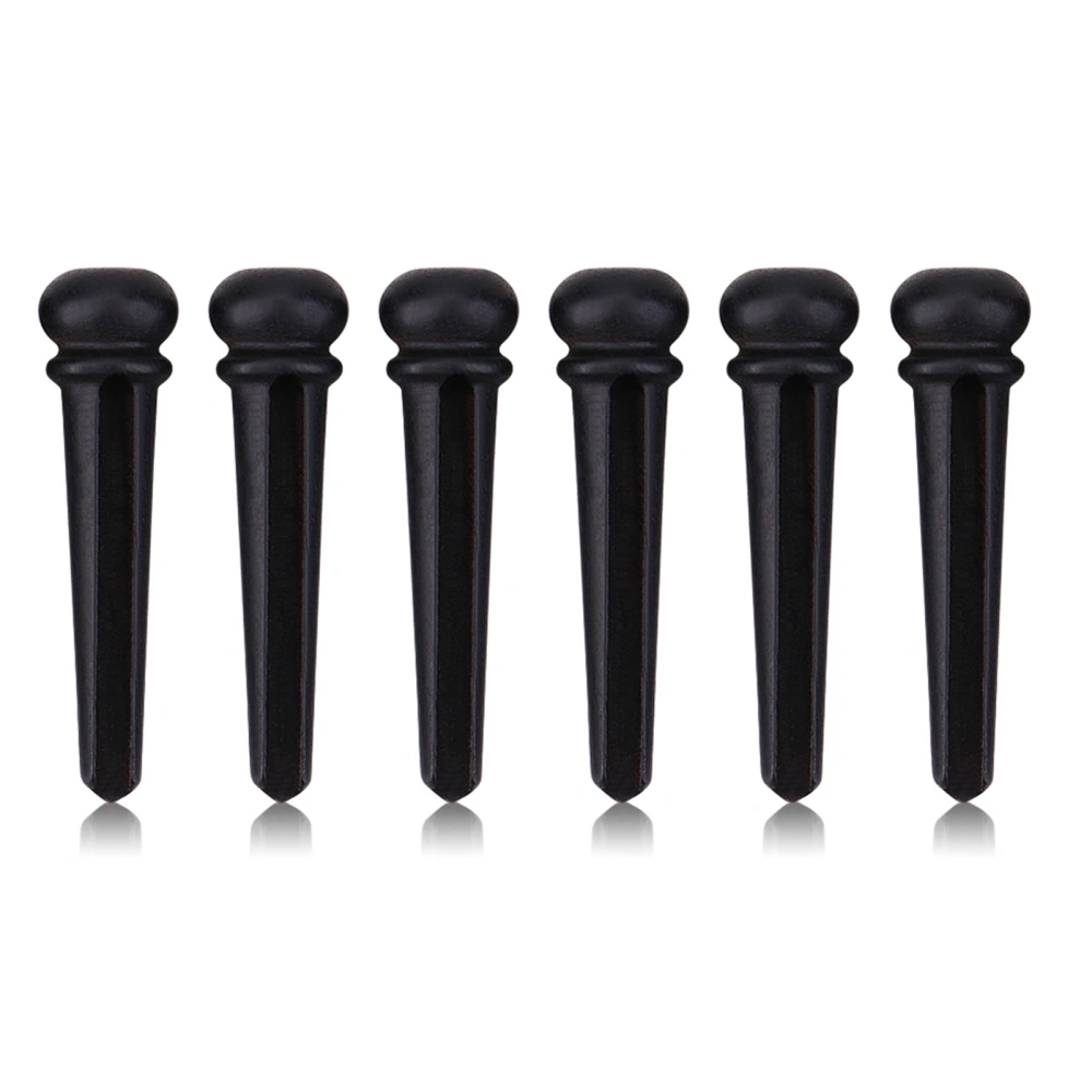 6Pcs Ebony Bridge Pins With Abalone Shell for Acoustic Folk Guitar Guitars Accessories