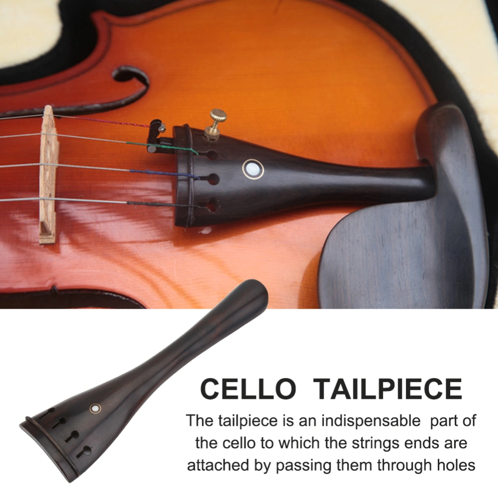 Ebony Wood Cello Tailpiece Musical Instruments Accessories for 3/4 4/4 Cello