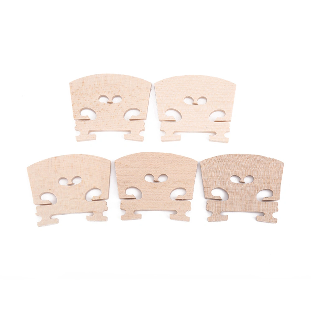 5Pcs Maple Wood Violin Bridges Parts Instrument Fitting Accessory for 4/4 Size Violin