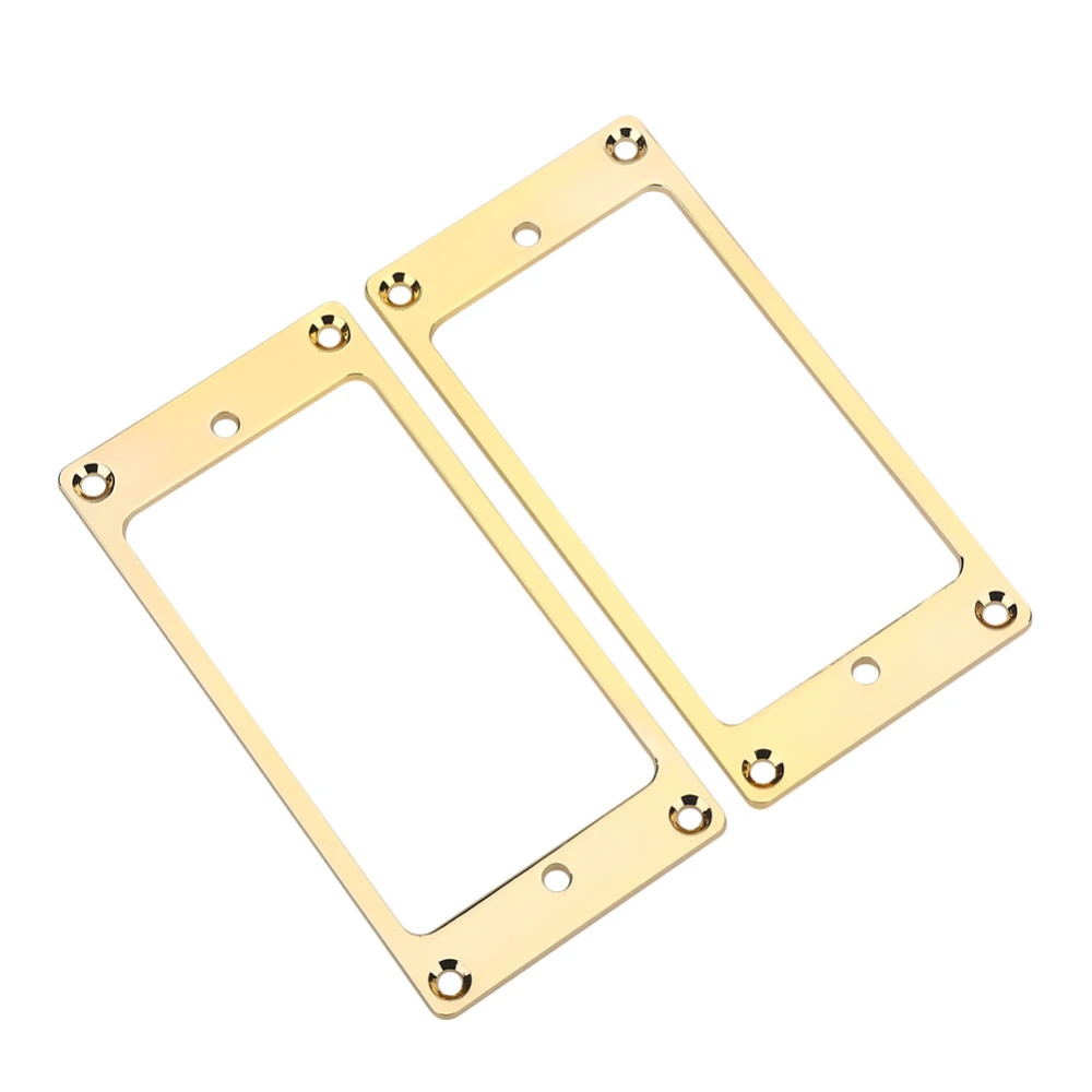 2Pcs Metal Humbucker Pickup Frame Mounting Rings Replacement Parts for Electric Guitars(Gold)