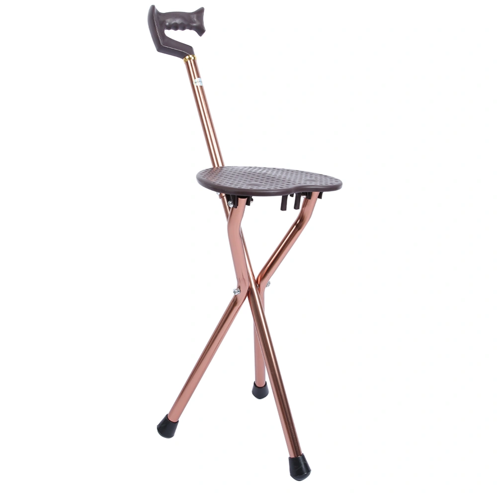 Three Legged Elderly Non-Slip Cane Stool Folding Outdoor Retractable Walking Stick Chair