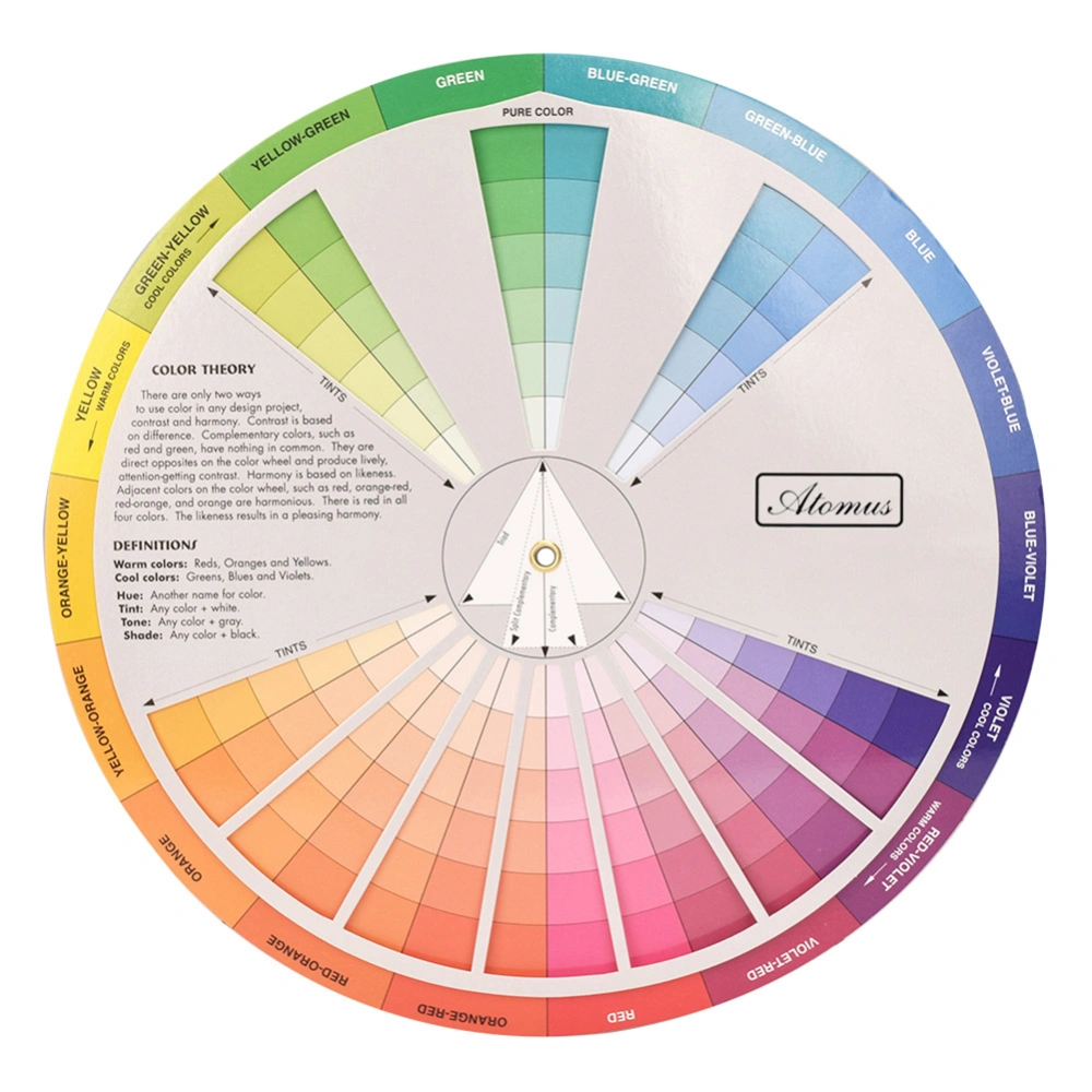 Tattoo Color Wheel Paper Card Color Learning Guide Nail Pigment Selector Card