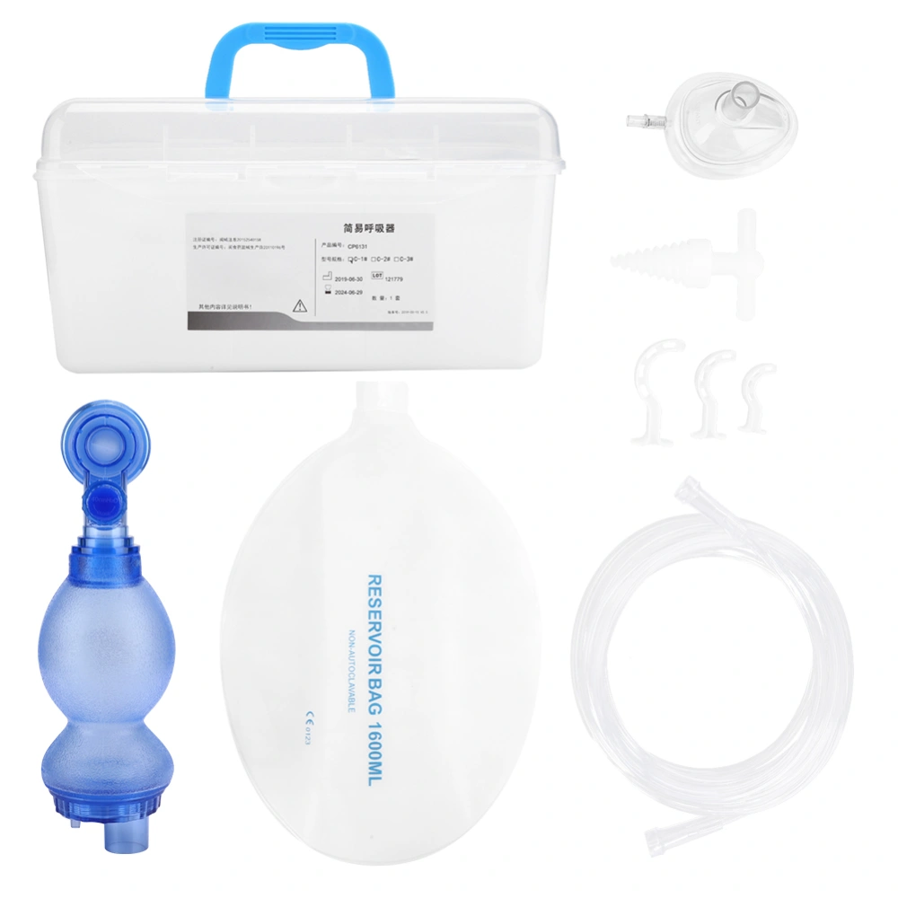 Handheld Resuscitators Simple Self Help Manual Oxygen Device Newborn First Aid Kit for Baby InfantBlue