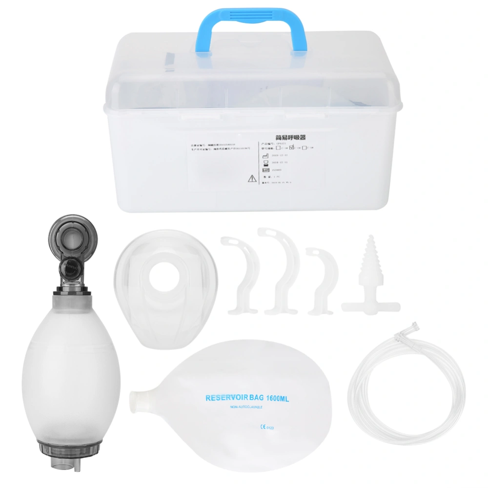 Simple Manual Resuscitator PVC Kid Children Oxygen Tube and Reservoir Bag First Aid KitWhite