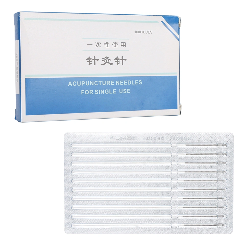 100pcs / box Disposable Sterile Acupuncture Needle Stainless Steel Massage Therapy Needle0.25 x 25