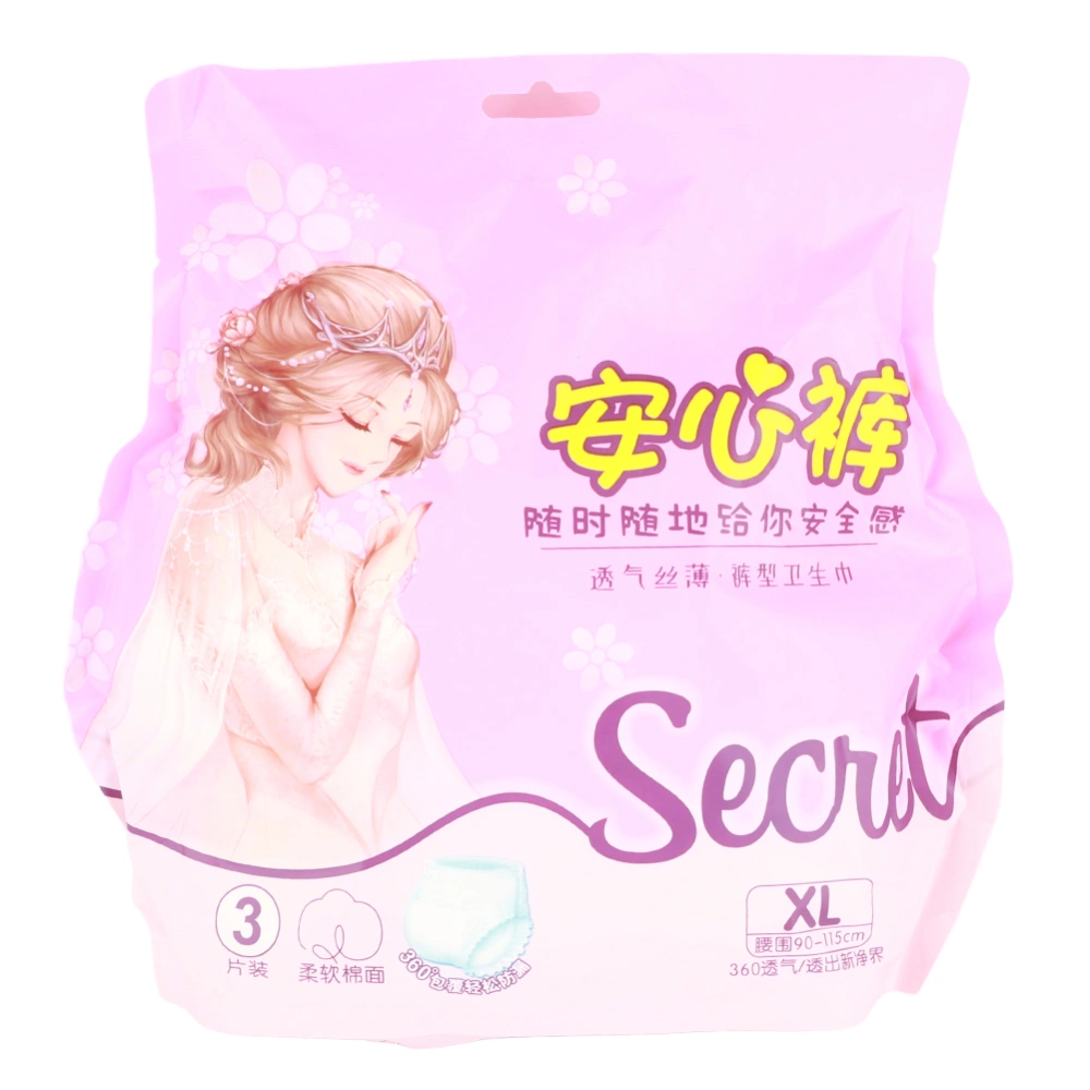 3pcs/Bag Night Use Sanitary Pads Briefs Disposable Menstrual Underwear Maxi Overnight Pantyliner Feminine CareXL