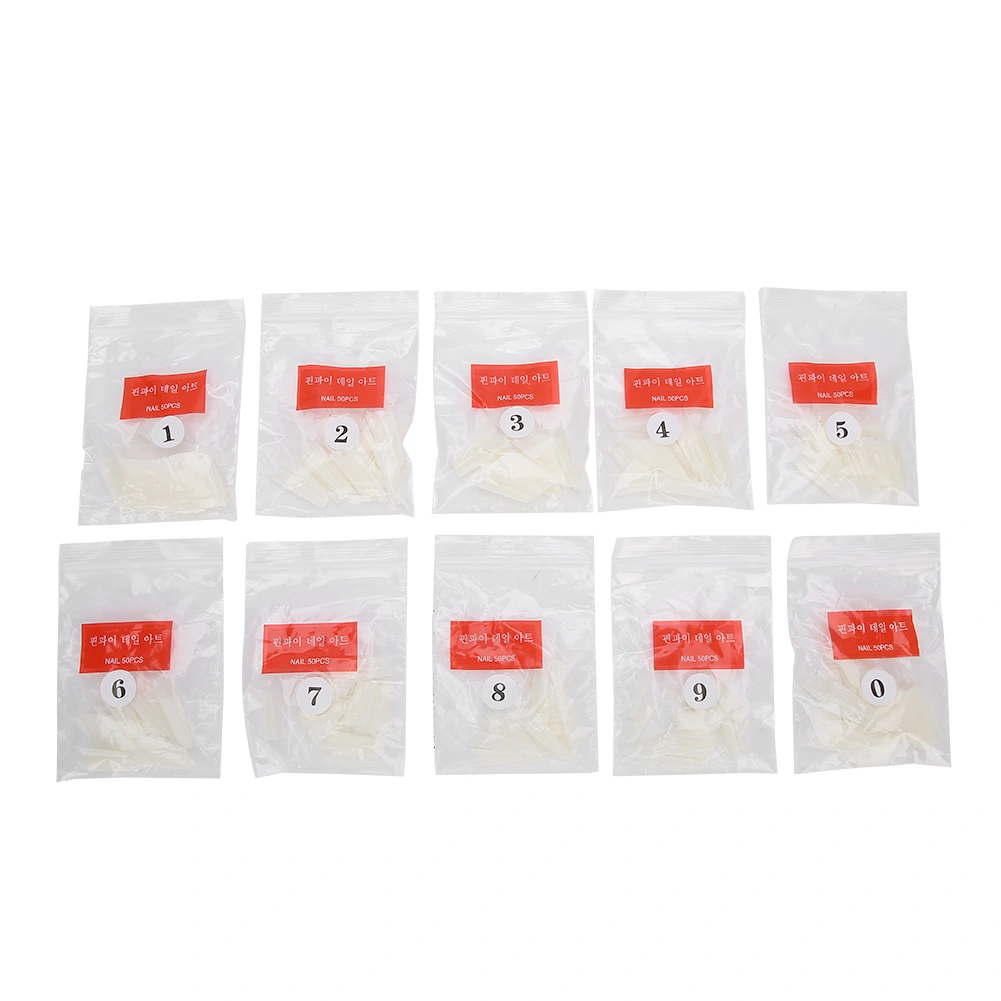 500pcs False Nail Tips Artificial French Half Manicure Nail Tips Nail Art AccessoryNatural Color
