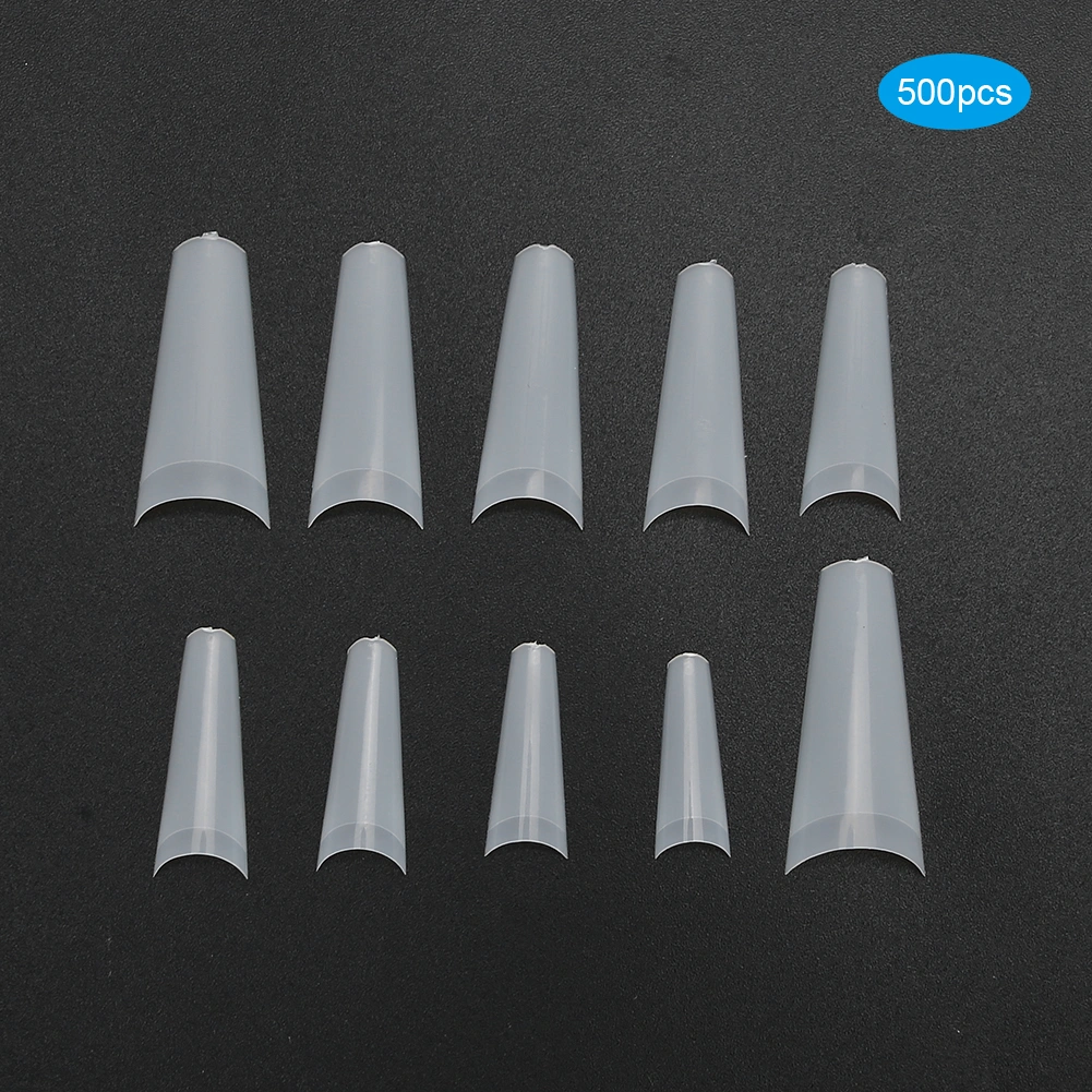 500pcs False Nail Tips Artificial French Half Manicure Nail Tips Nail Art AccessoryNatural Color
