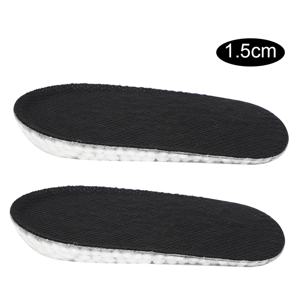 Pair Height Increase Insole Half Invisible Heel Insert Shoes Lift Pad Taller CushionBlack (Male) 1.5cm/0.6in