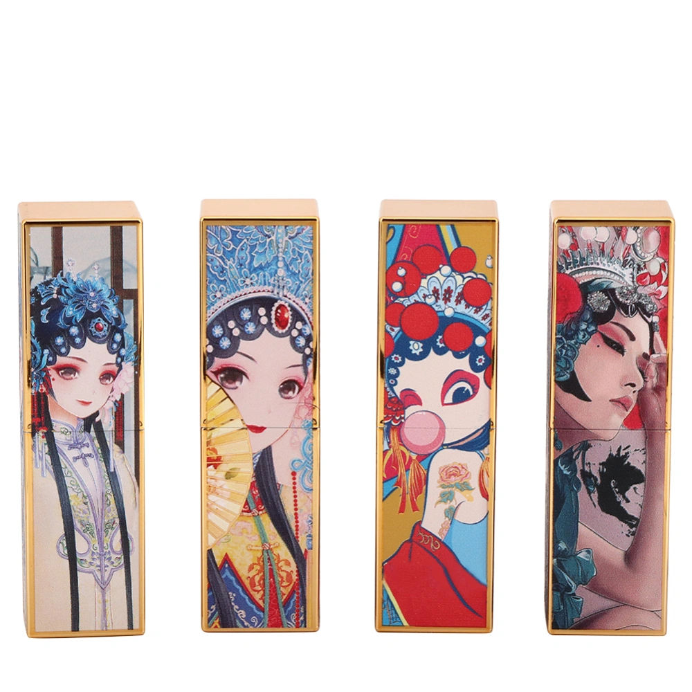 4pcs Opera China Style Empty Lipstick Tube Magnetic Button DIY Lip Balm Lipstick Container#2