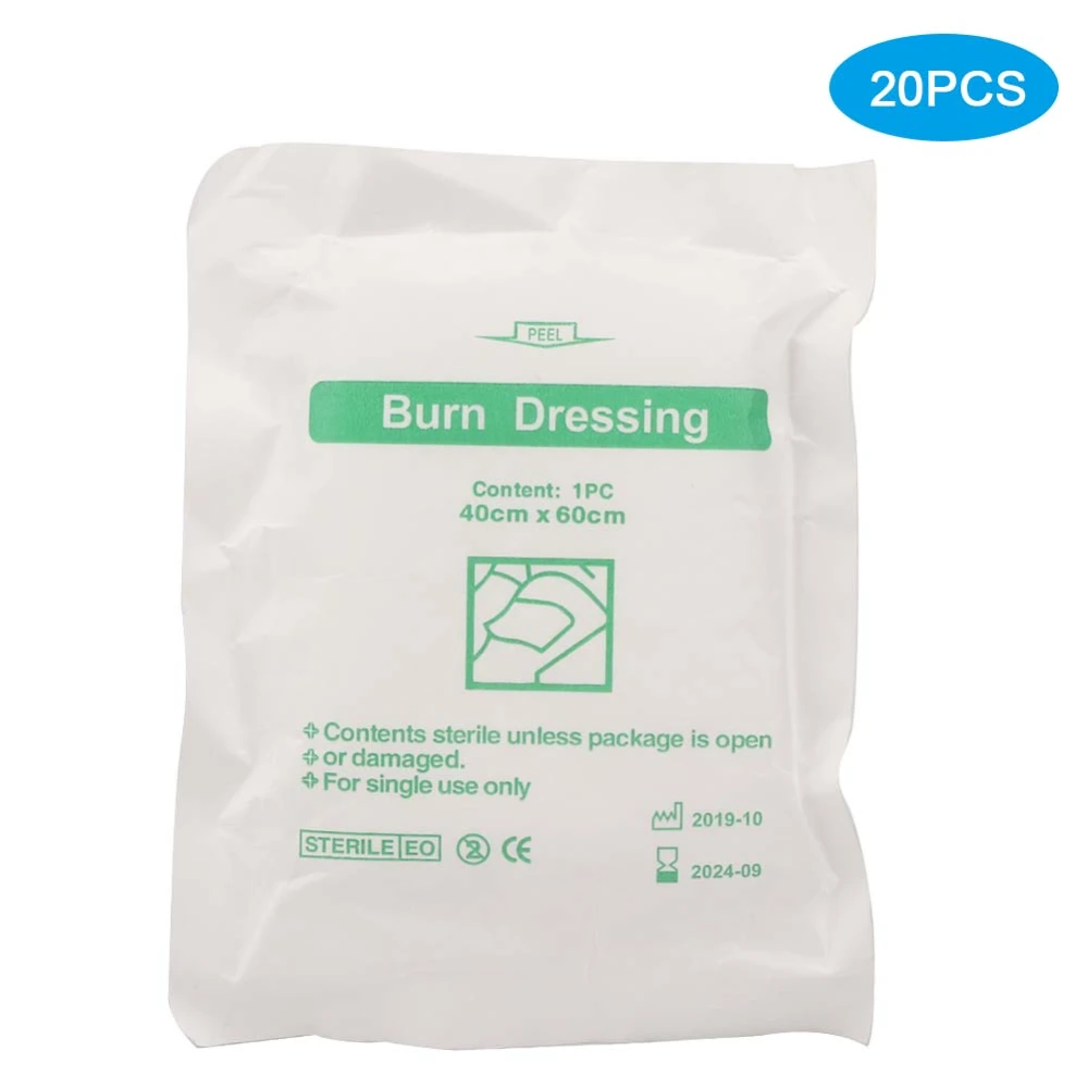 20pcs Professional Emergency Burning Dressing Pad Wound Healing Bandage Health Care Supply