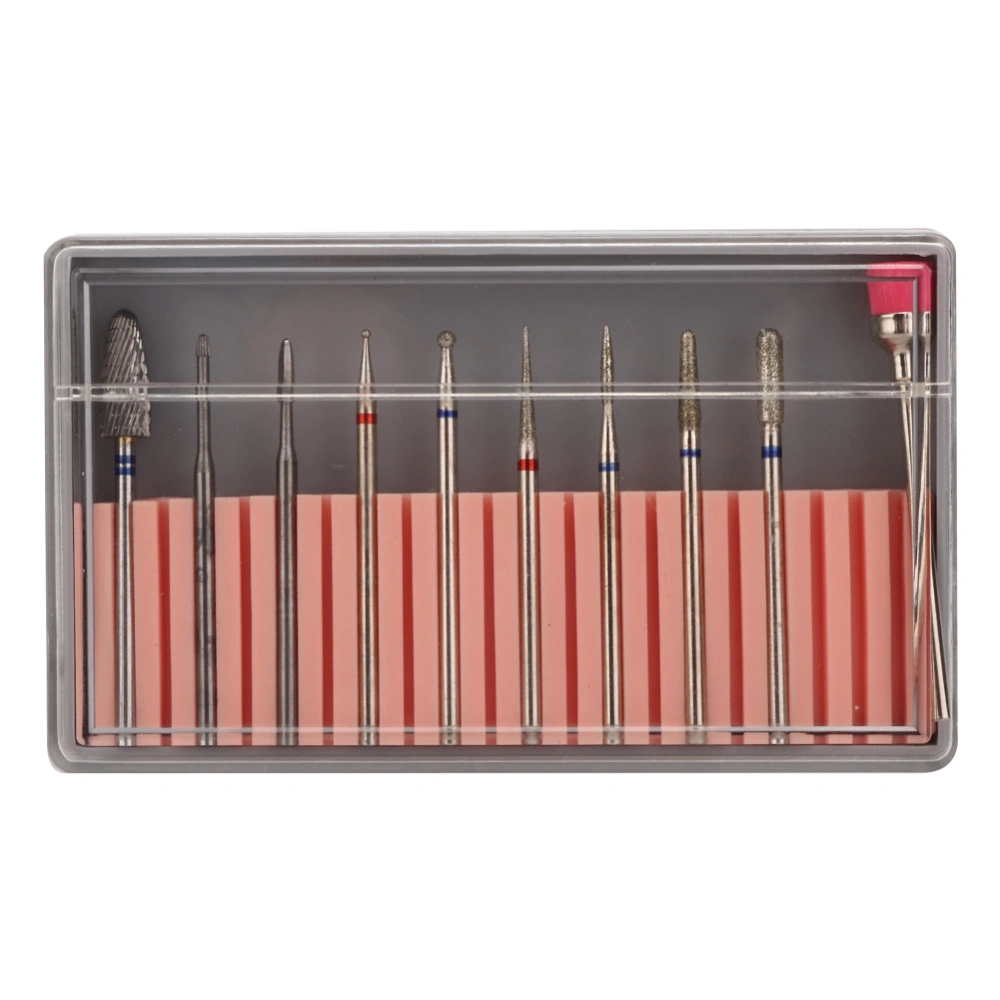 10pcs Nail Drill Bits Kit Manicure Pedicure Nail Polishing Machine Spare Parts Nail Care ToolBH-07