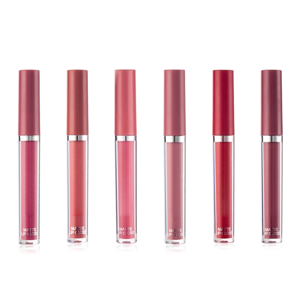 6pcs Matte Lipstick Longlasting Lip Gloss Smooth Waterproof Non-Stick Lip Makeup Cosmetic(Set A )