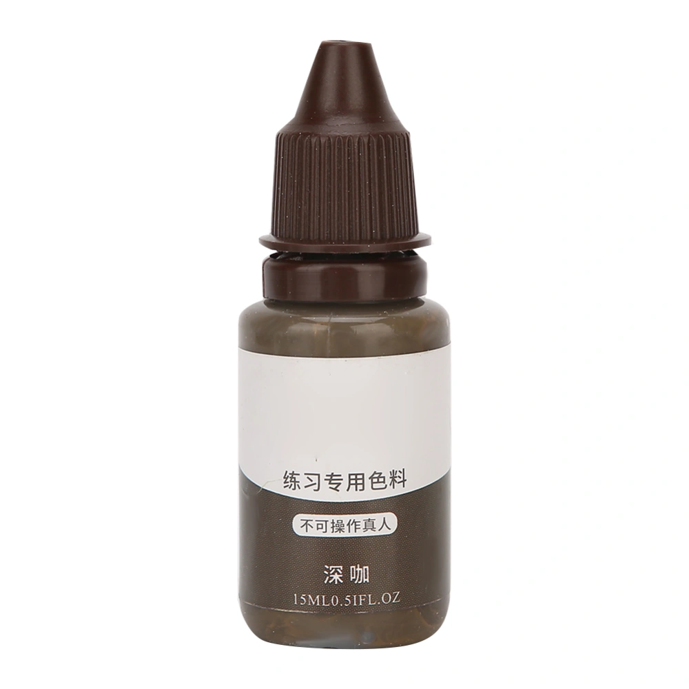 Tattoo Practice Pigment Ink Semi Permanent Makeup Ink for Eyebrow Lips Eye Liner(Dark Coffee )