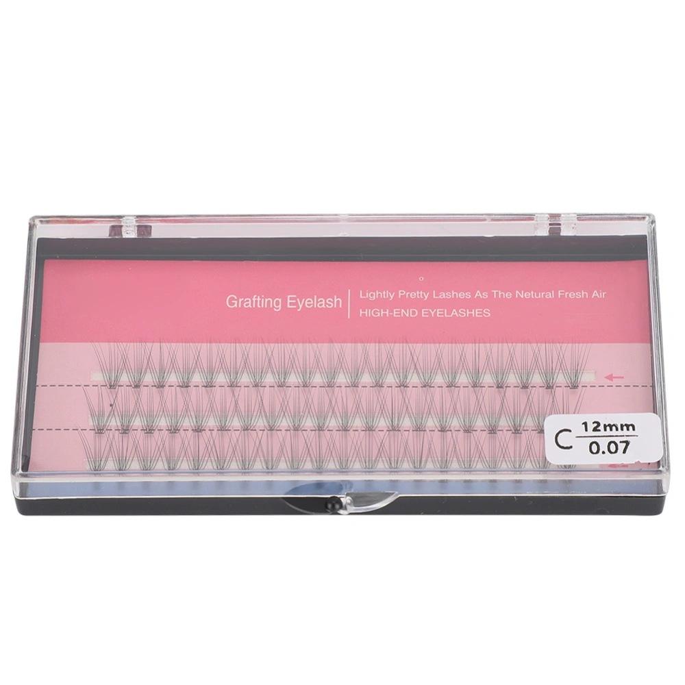 60pcs Individual False Eyelashes Cluster 0.07mm False Lashes Extension Tool12mm