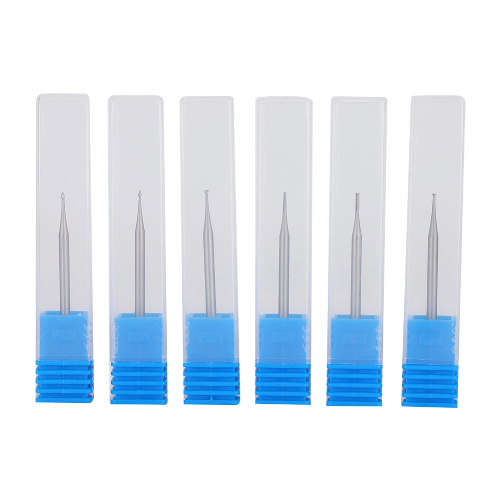 6pcs Tungsten Steel Nail Art Manicure Drill Bits Electric Manicure Grinding Head1.0mm