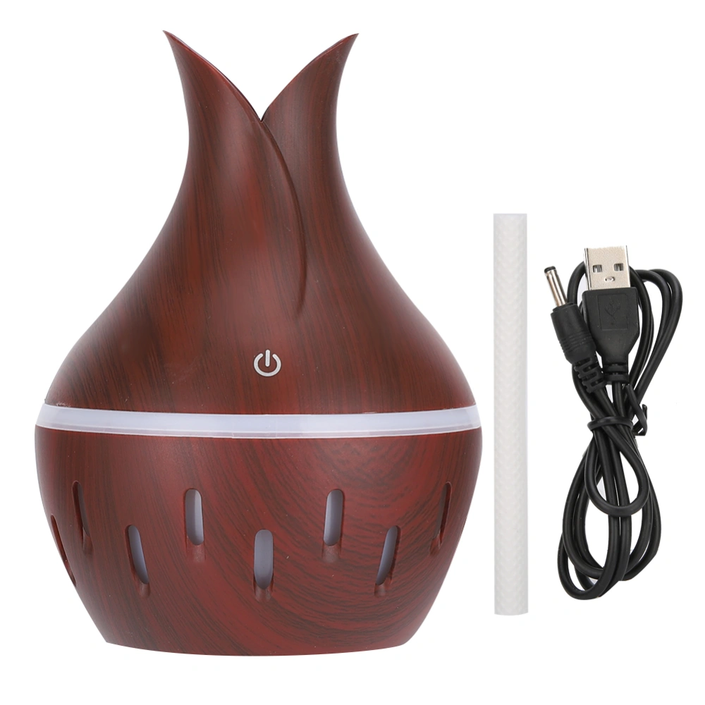 USB Portable Aroma Diffuser Air Mist Maker Desktop Colorful Light Humidifier 300mlWood Grain