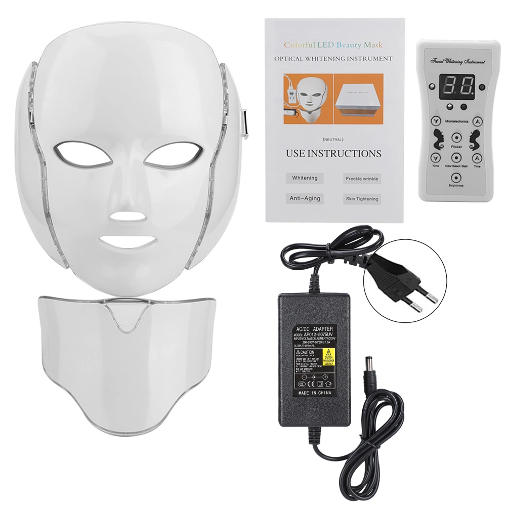 7 Color LED Photon Therapy Facial Skin Rejuvenation Machine Beauty Mask 100-240V EU Plug