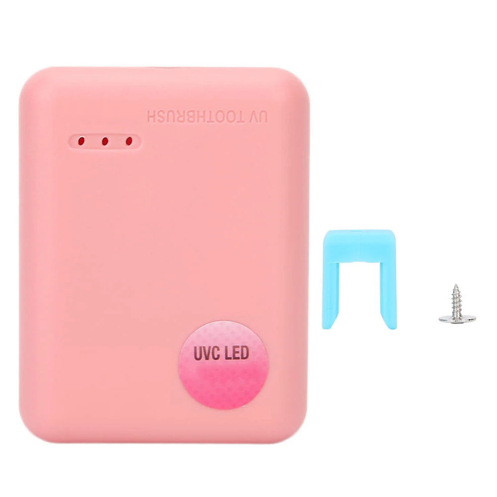 Portable WallMounted Ultraviolet Toothbrush Head Holder Cleaning Machine(Pink EU)