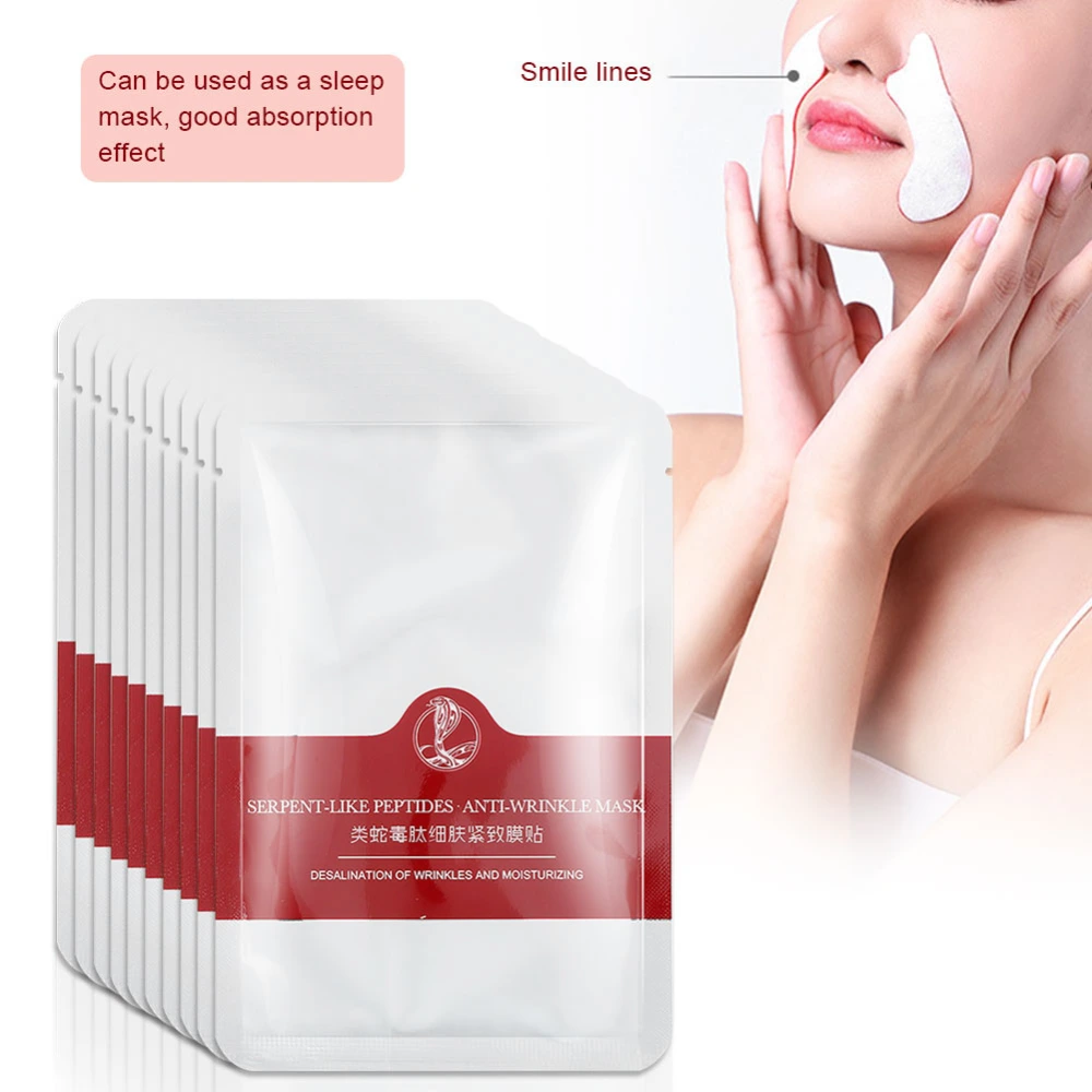 10pcs Facial Nasolabial Folds Anti Wrinkle Facial Lifting Laugh Lines Care Patches