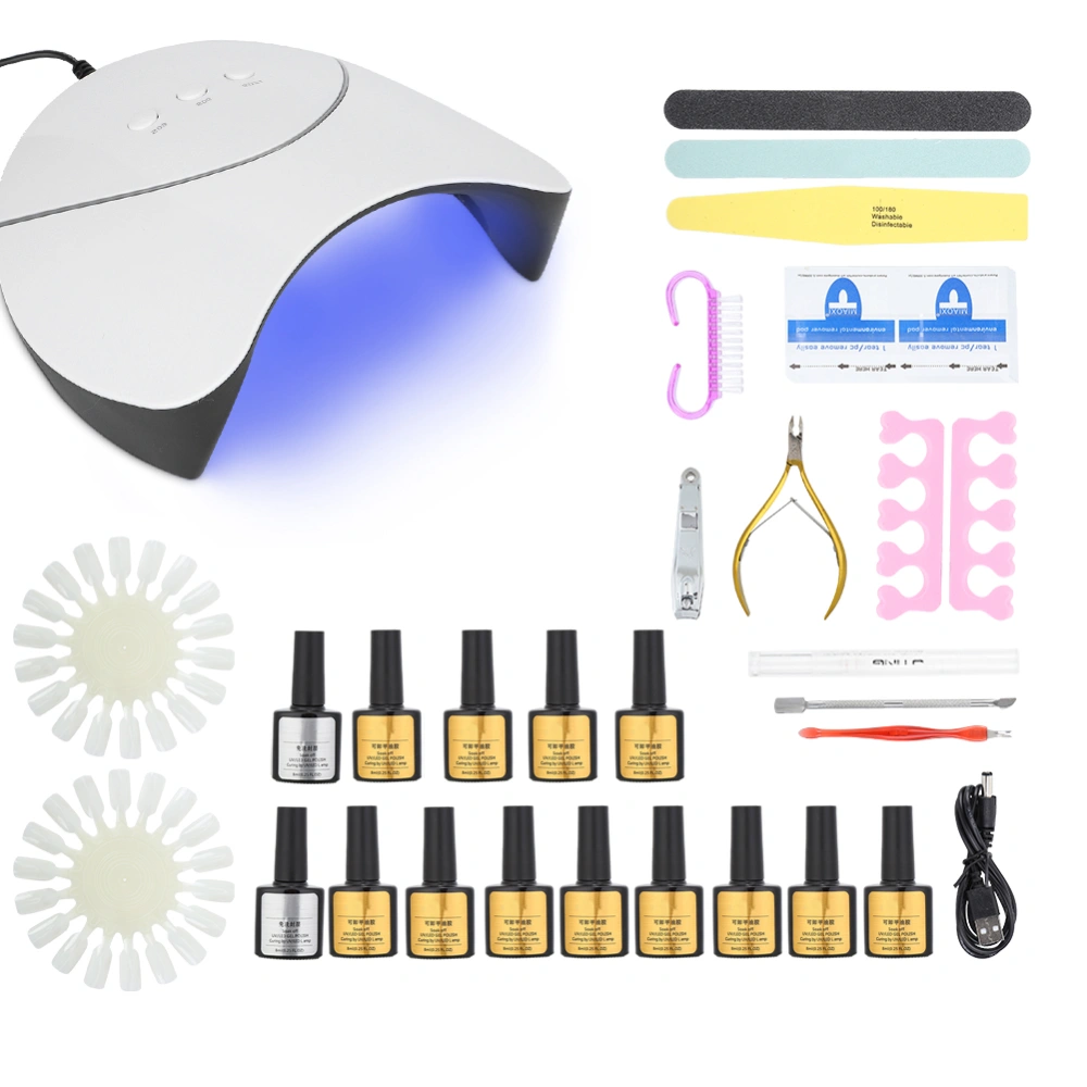 Professional Nail Art Kit UV LED Nail Lamp Nail Polish Nail File Manicure Tools AccessoriesNail Art Kit