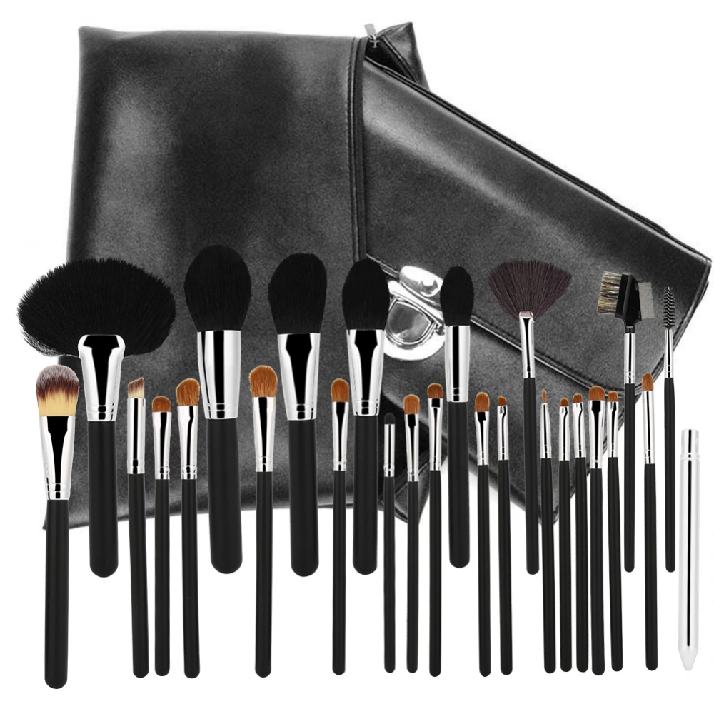 26pcs Wool Brush Hair Soft Facial Makeup Brushes Cosmetic Brushes Set with Bag