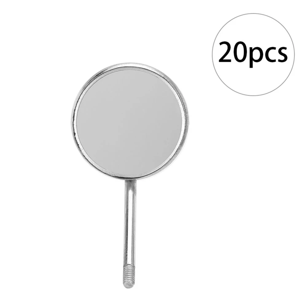 20Pcs Dental Mouth Mirror Head Stainless Steel Odontoscope Mirror AccessoryType B