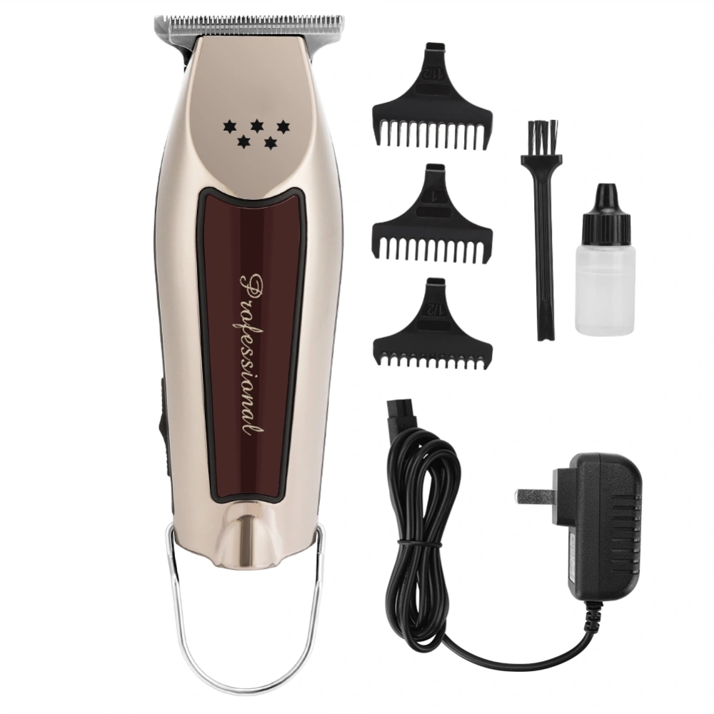 Professional Electric Hair Clipper Rechargeable Adjustable Hair Cutting Machine US Plug 100-240VSilver