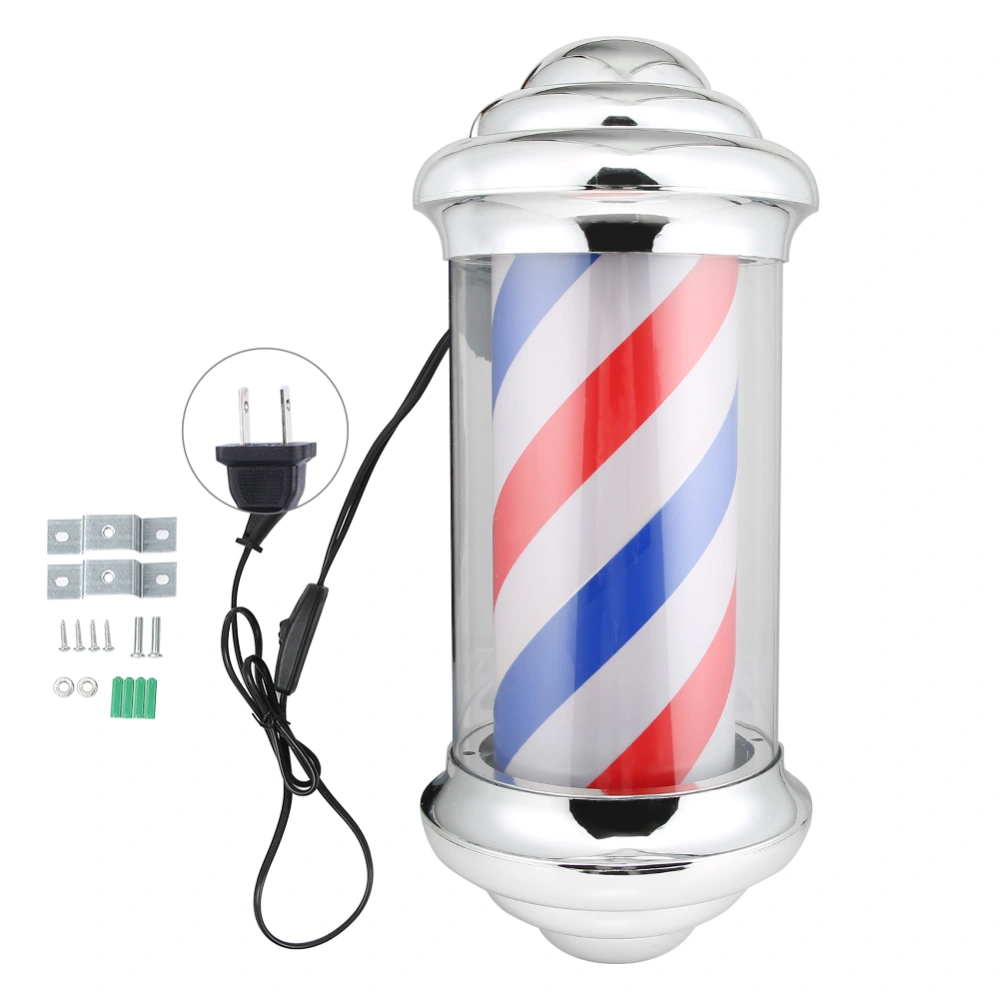 50cm/19.7inch Barber Shop Pole Red White Blue Rotating Light Stripe Sign Hair Salon LightUS Plug 110V