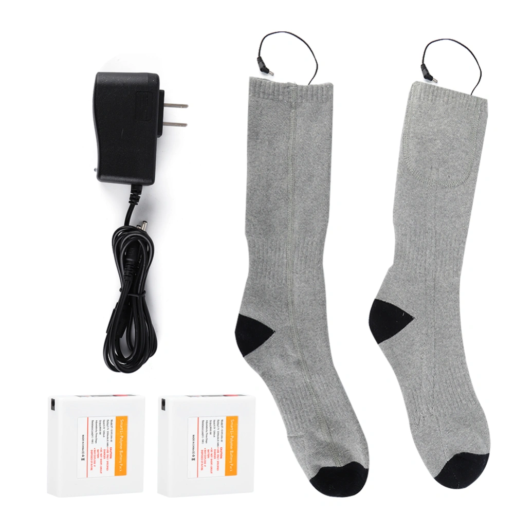 Heating Electric Rechargeable Winter Thermal Socks Soft Cotton Breathable SockEU Plug 100-240V