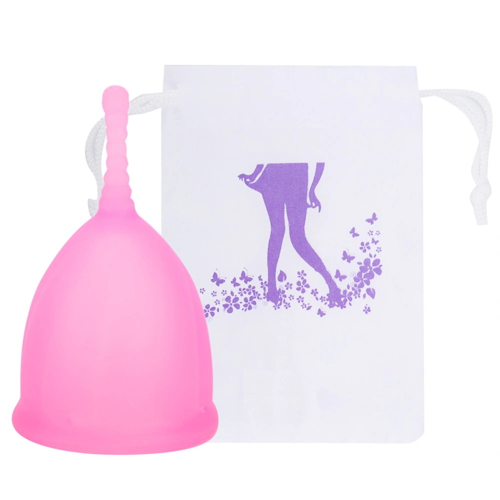 Silicone Menstrual Cup Reusable Female Lady Hygiene Cup Collector Body Care ToolPink L