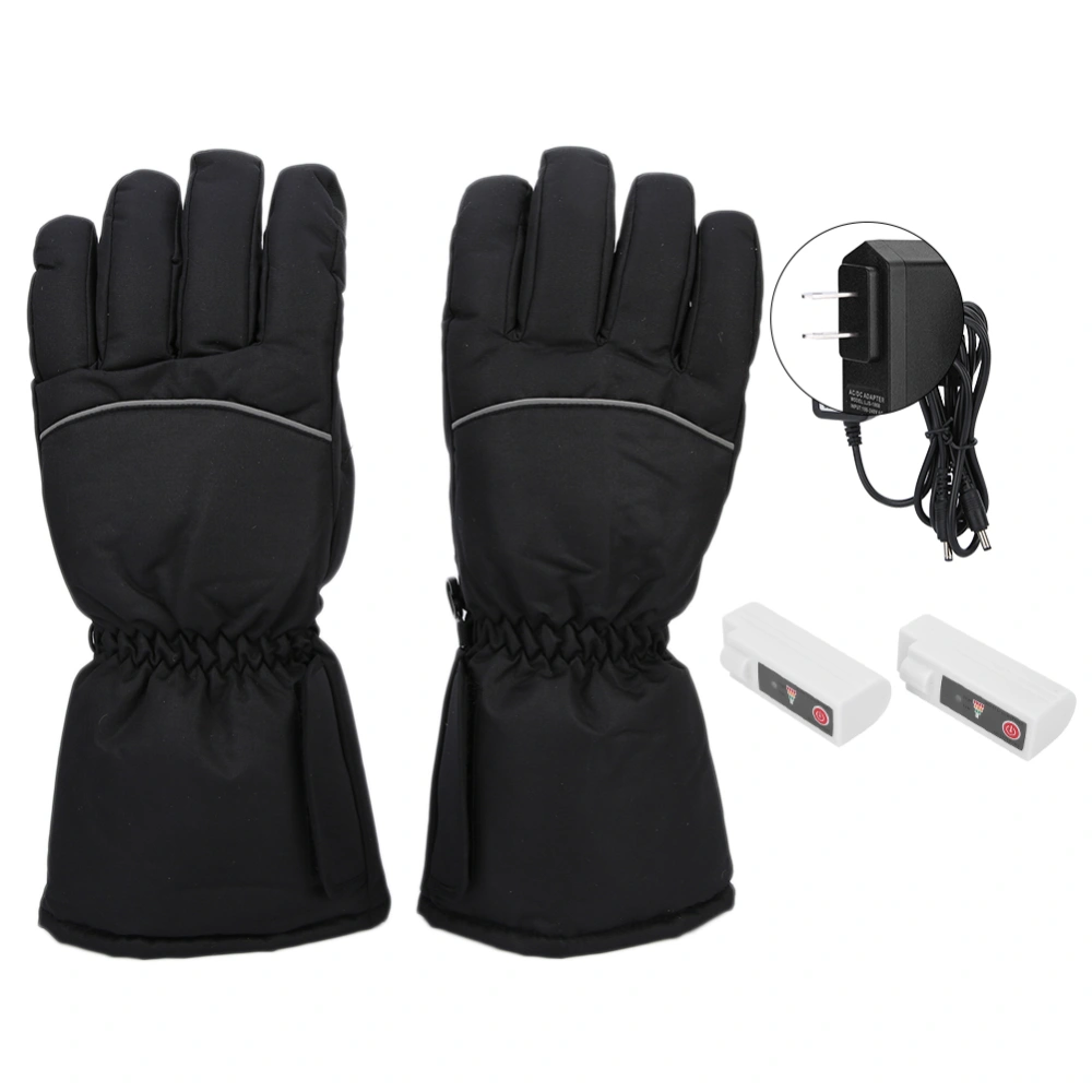 Electric Heating Gloves Waterproof Adjustable Winter Outdoor Sport Warm Keeping Gloves (L)US Plug 100-240V