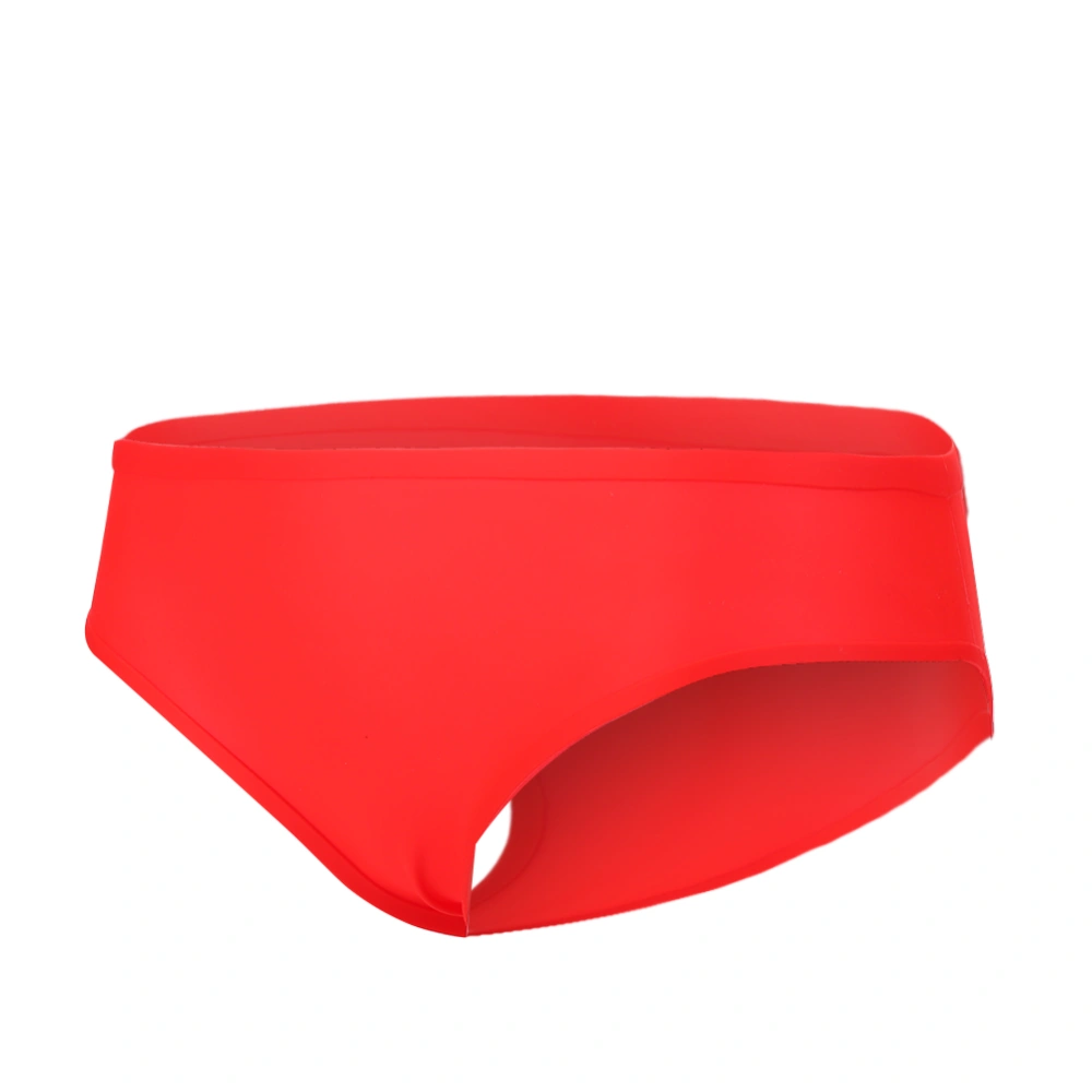 Silicone Elastic Female Swimming Trunks Waterproof Antibacterial Swimming TrunksRed