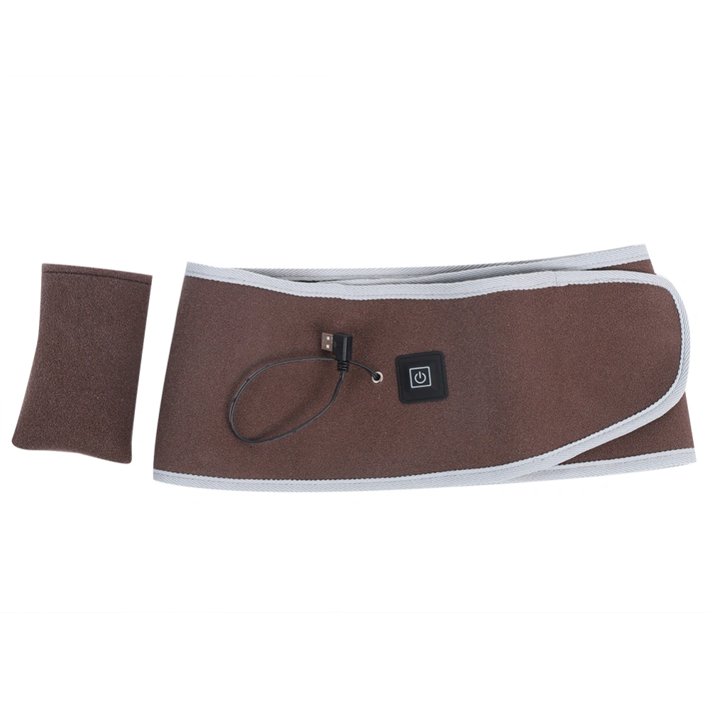 Electric Wireless Abdomen Waist Heating Support Massage Warm Keeping Brace BeltBrown