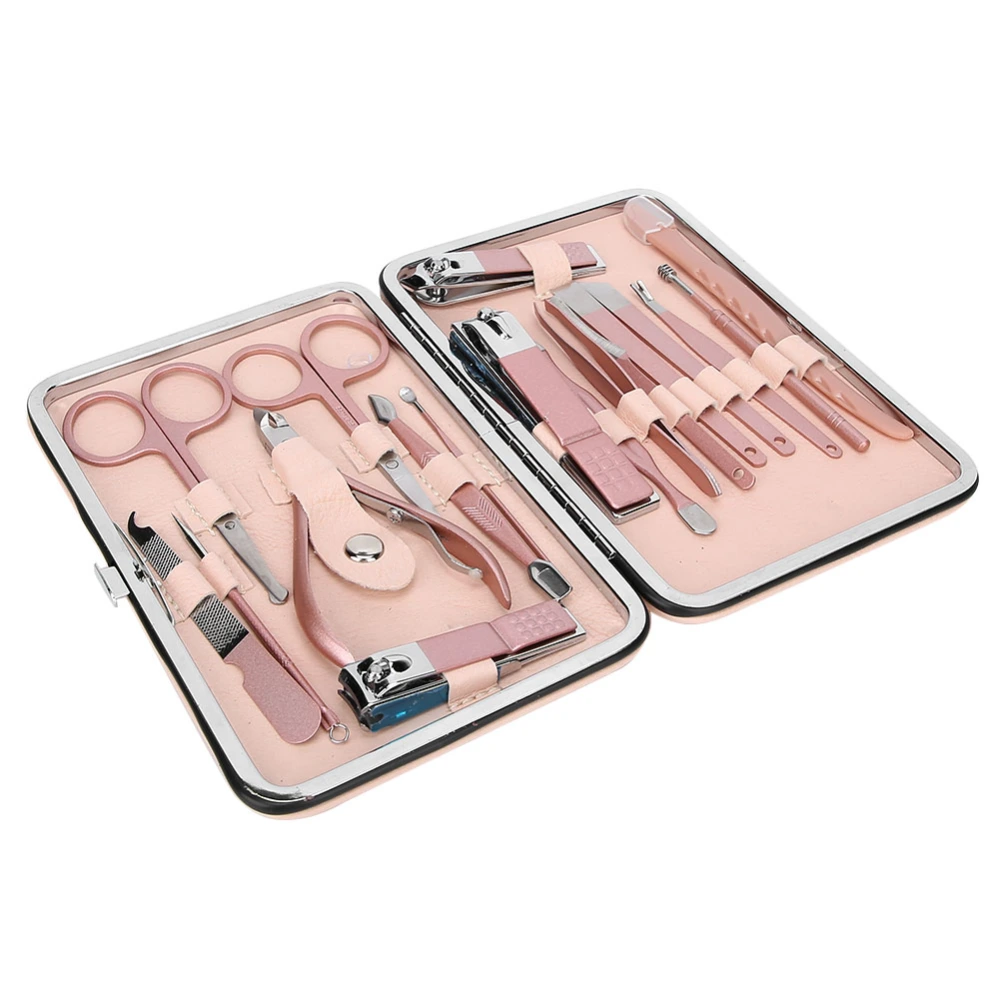 18pcs Stainless Steel Nail Clippers Set Nail Art Tool Cutter Cuticle Clippers Kit18pcs Rose Gold