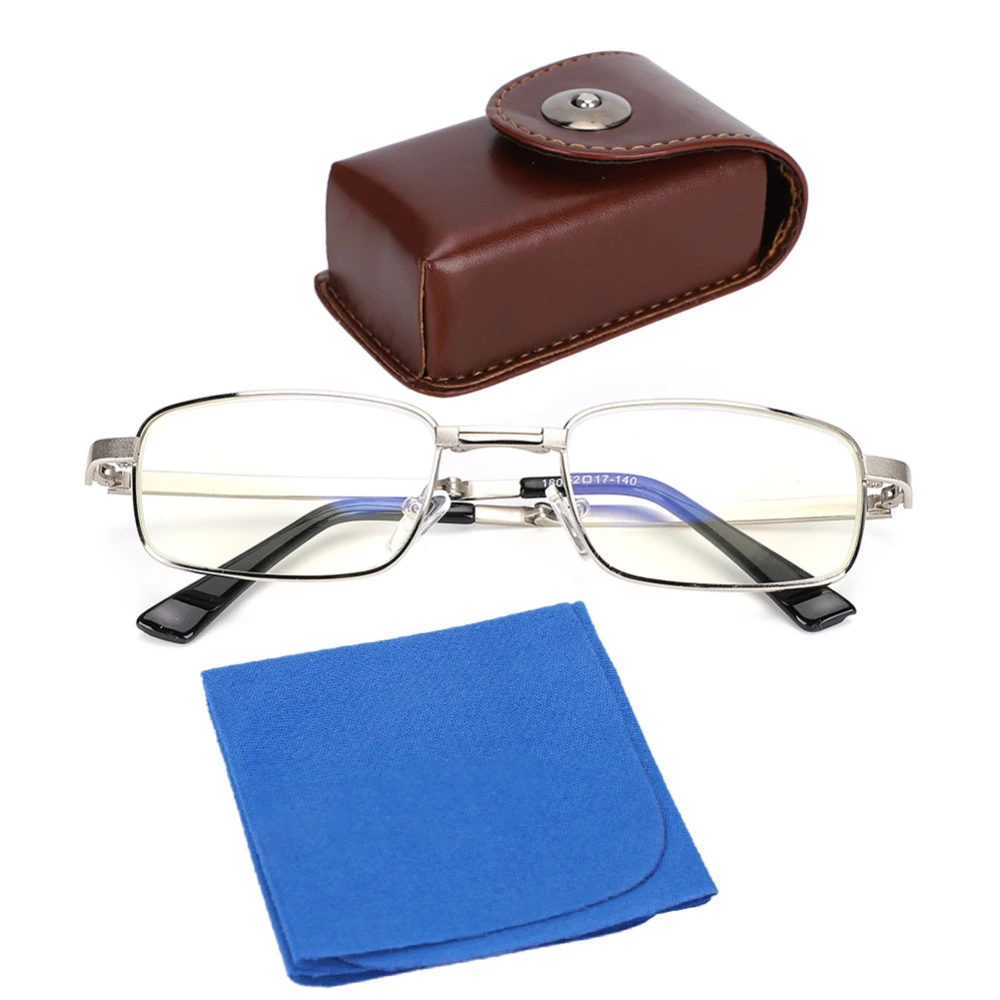 Folding Reading Glasses Visual Fatigue Relief High Definition Presbyopic Glasses with Bag(+300 )