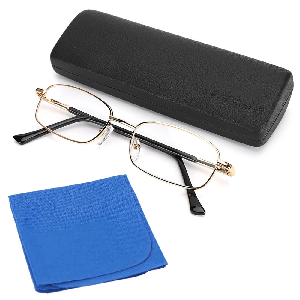 Crystal Reading Glasses Visual Fatigue Relief High Definition Presbyopic Glasses with Case(+150 )