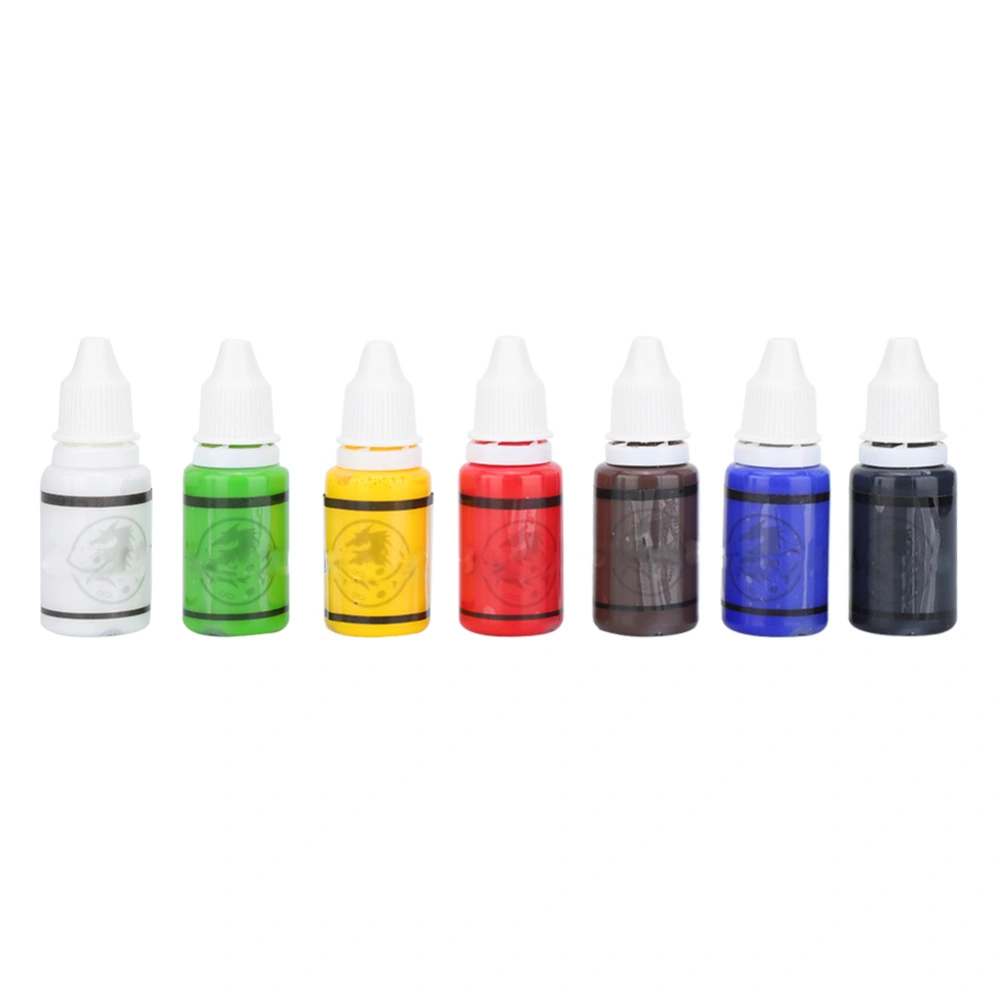 Professional Portable Body Tattoo Ink Long Lasting Fast Coloring Tattoo Pigment 15ml x 7pcs