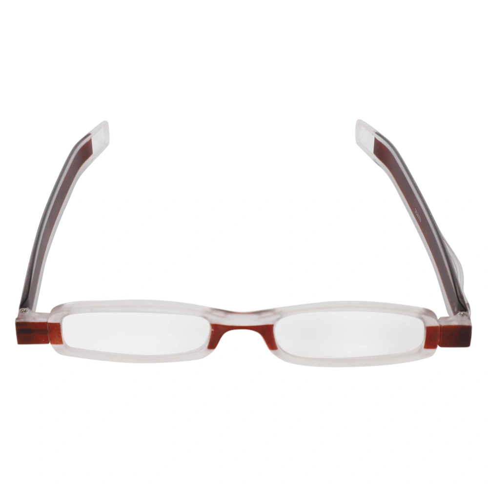 360 Degrees Rotational Folding Dual Color Frame Portable Reading Glasses for ElderTR90 350 Degrees Tea Color