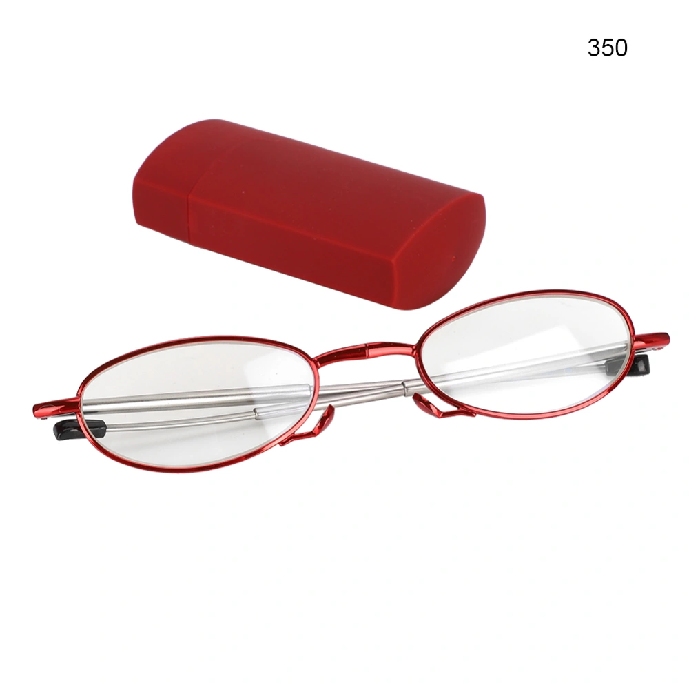 Reading Glasses Visual Fatigue Relief High Definition Presbyopic Glasses with Case(Female +350 )